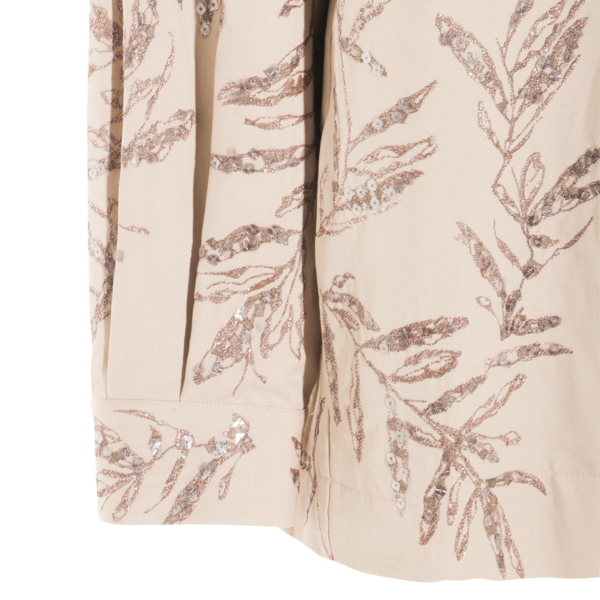 Brunello Cucinelli Sequin Embellished Casual Top With Buttoned Cuffs In Nude