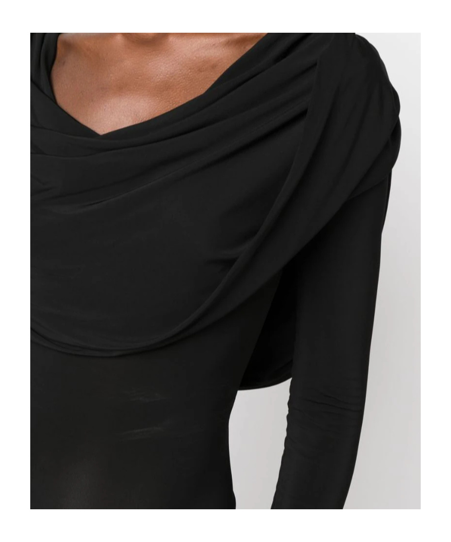 Giuseppe Di Morabito Draped-detailing Long-sleeve T-shirt In Black