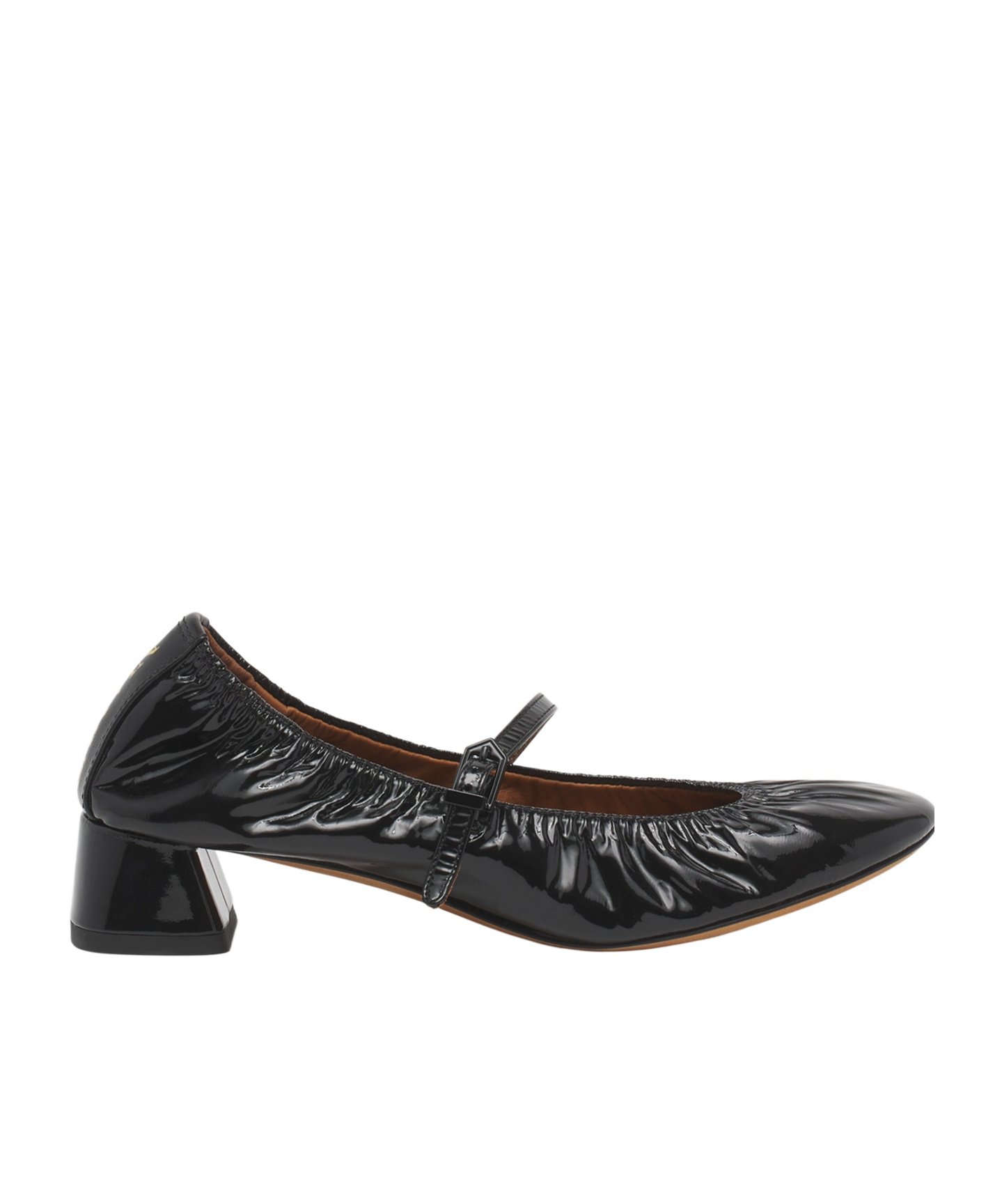 Lanvin Heeled Mary Jane In Glossy Leather In Black