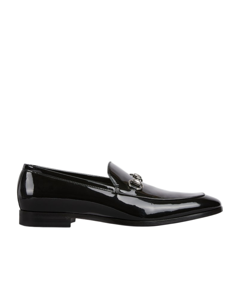 Gucci Men's Next Patent Leather Bit Loafers In Black