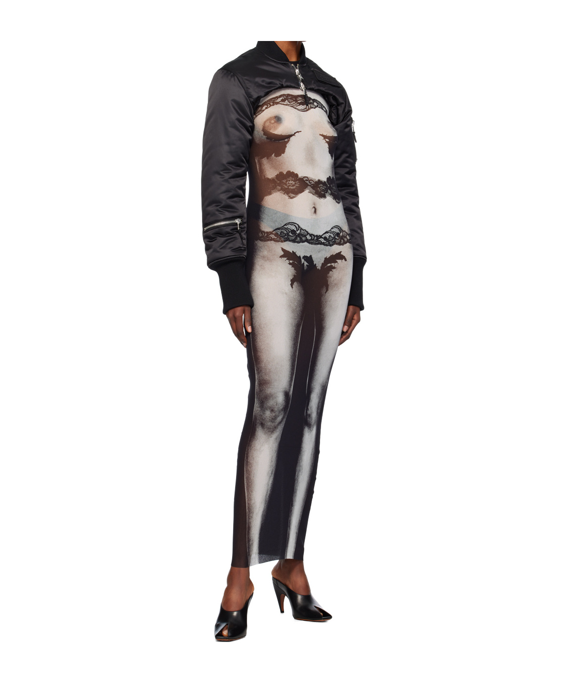 Jean Paul Gaultier Printed Pattern Dress In White