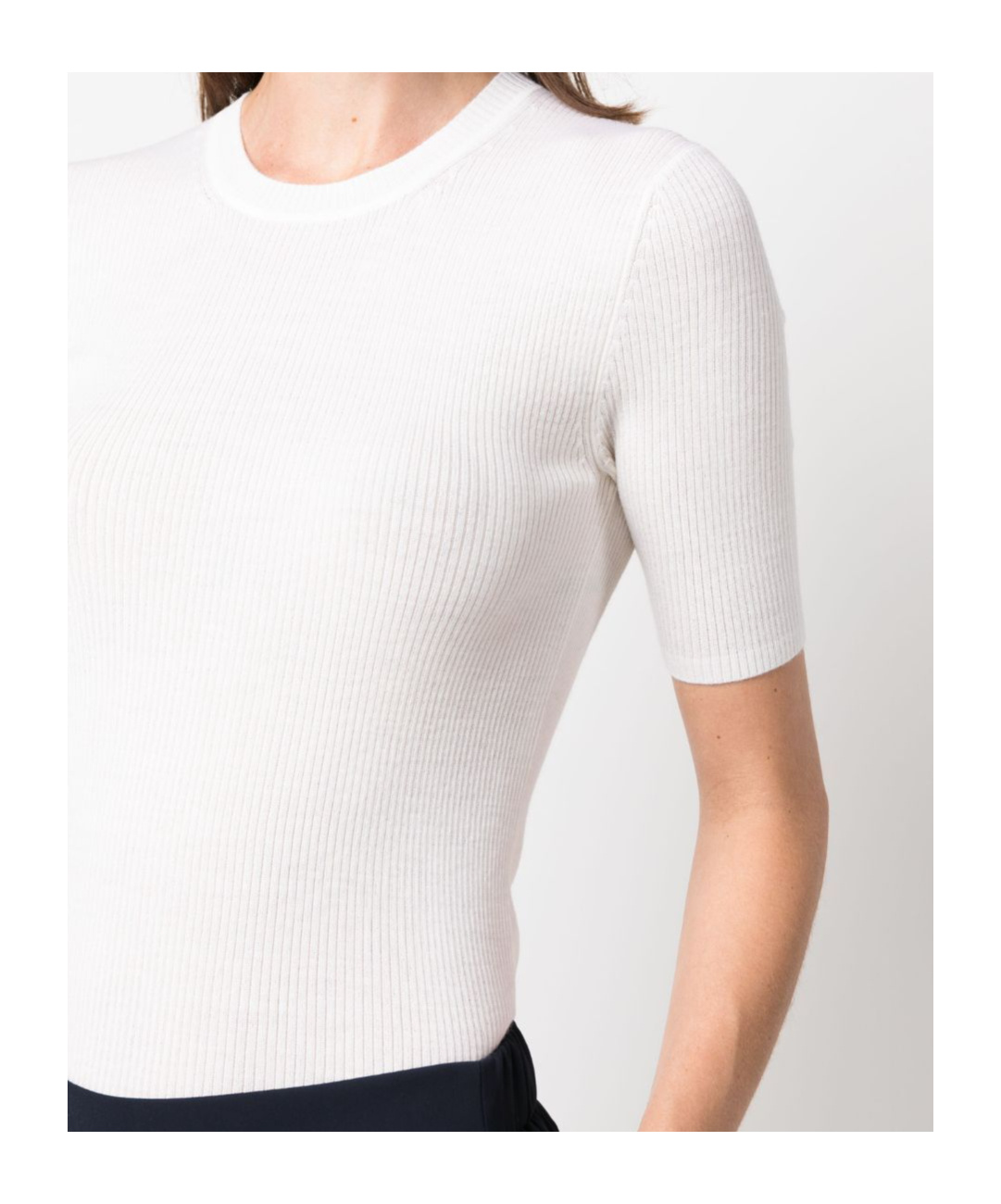 P.a.r.o.s.h Linfa Short-sleeve Fine-knit Top In White