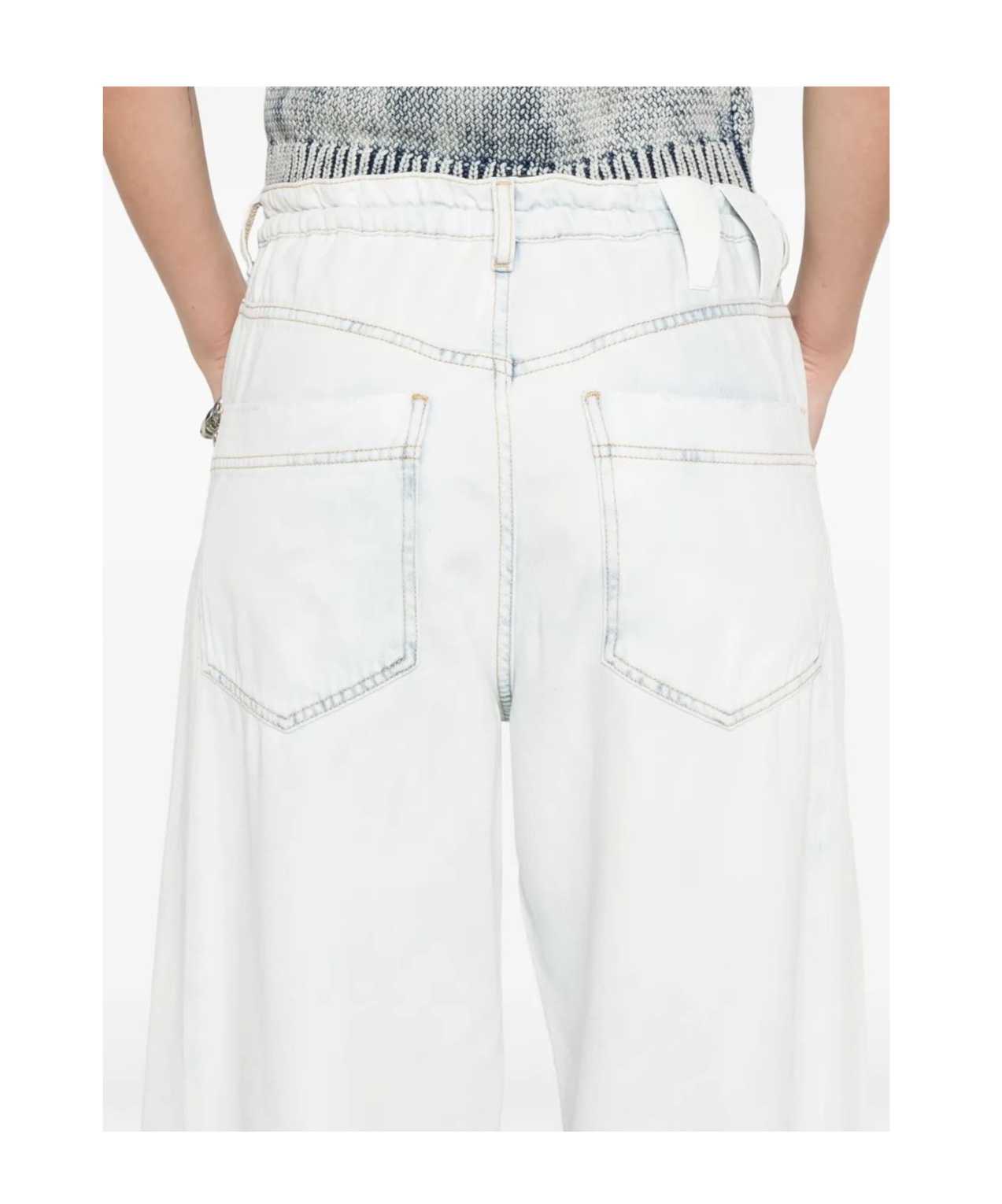 Darkpark Jeans Mit Paperbag-taille In White