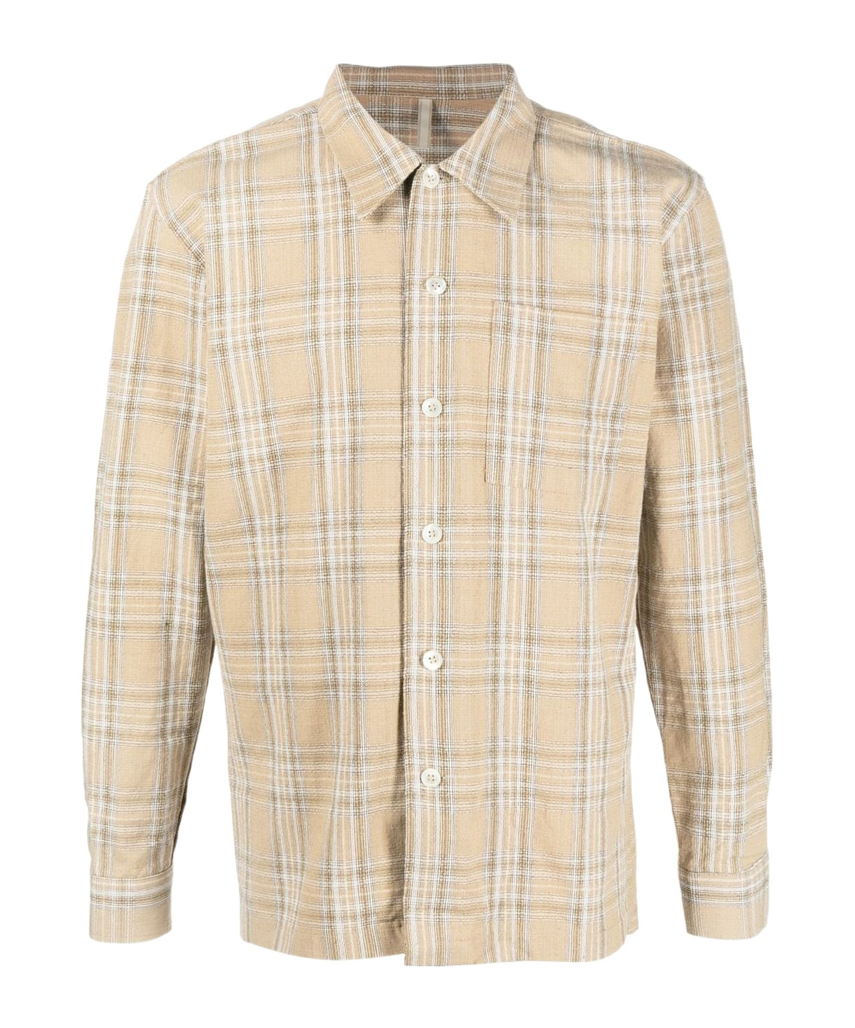 Sunflower Spacey Checked Cotton Shirt In Nude
