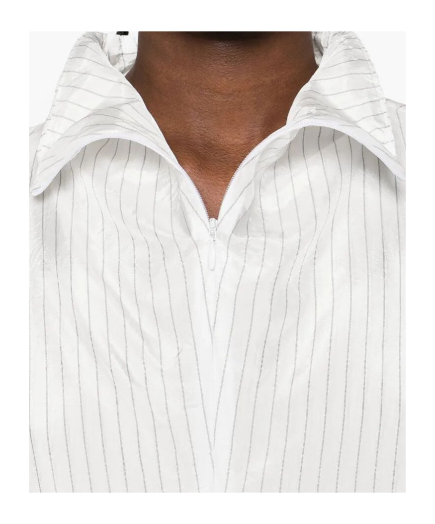 Federico Cina Pinstripe Sleeveless Blouse In White