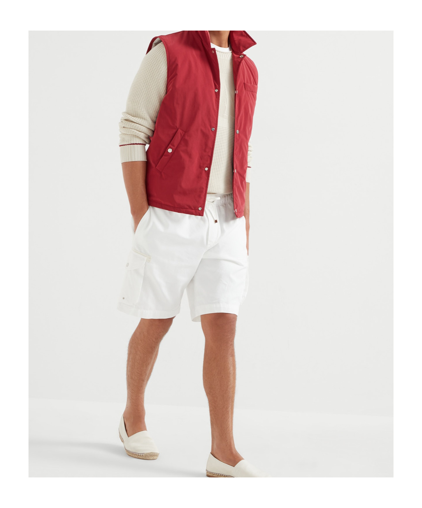 Brunello Cucinelli Bermuda Shorts With Cargo Pockets In White