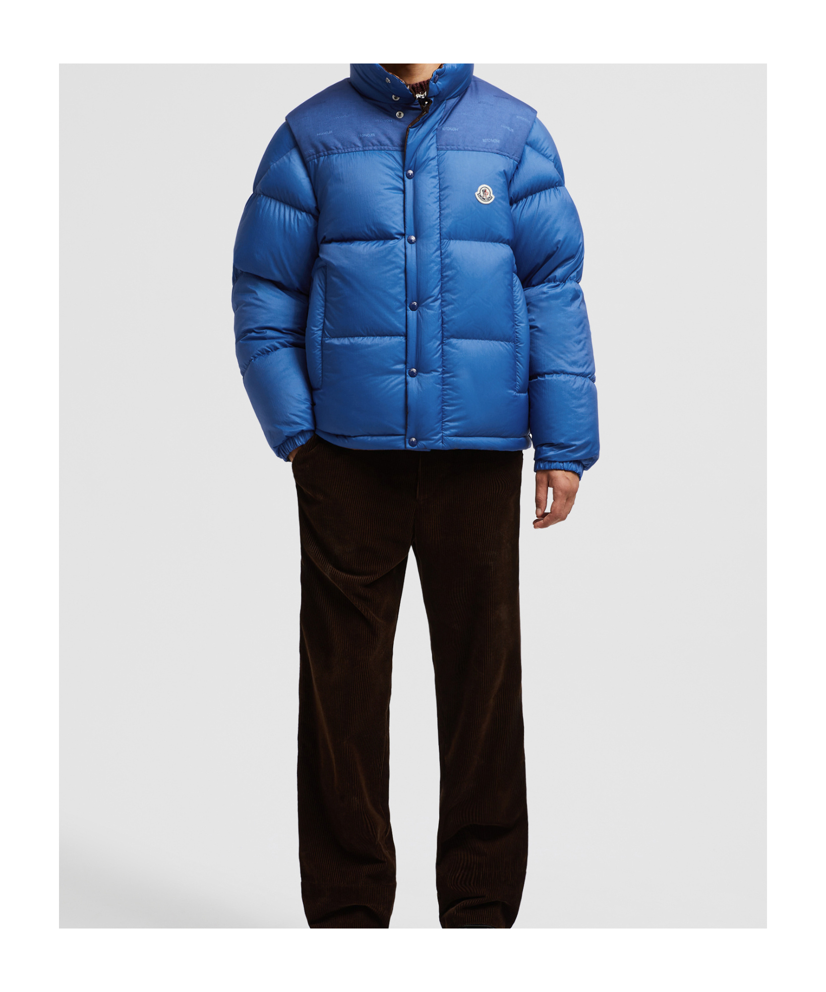 Moncler Verone Reversible Short Down Jacket In Blue