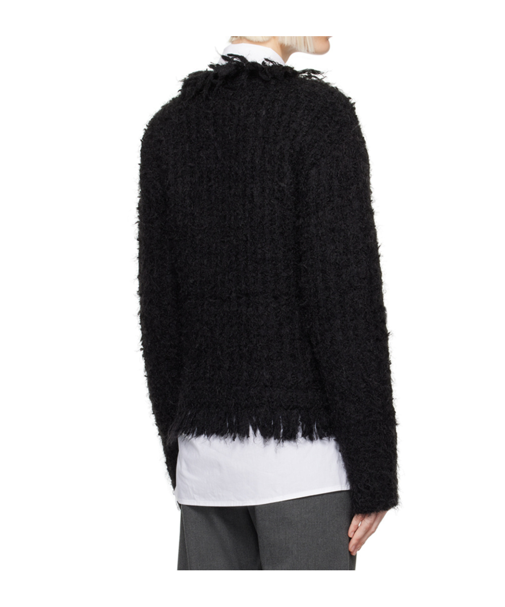Open Yy Y-neck Cardigan In Black