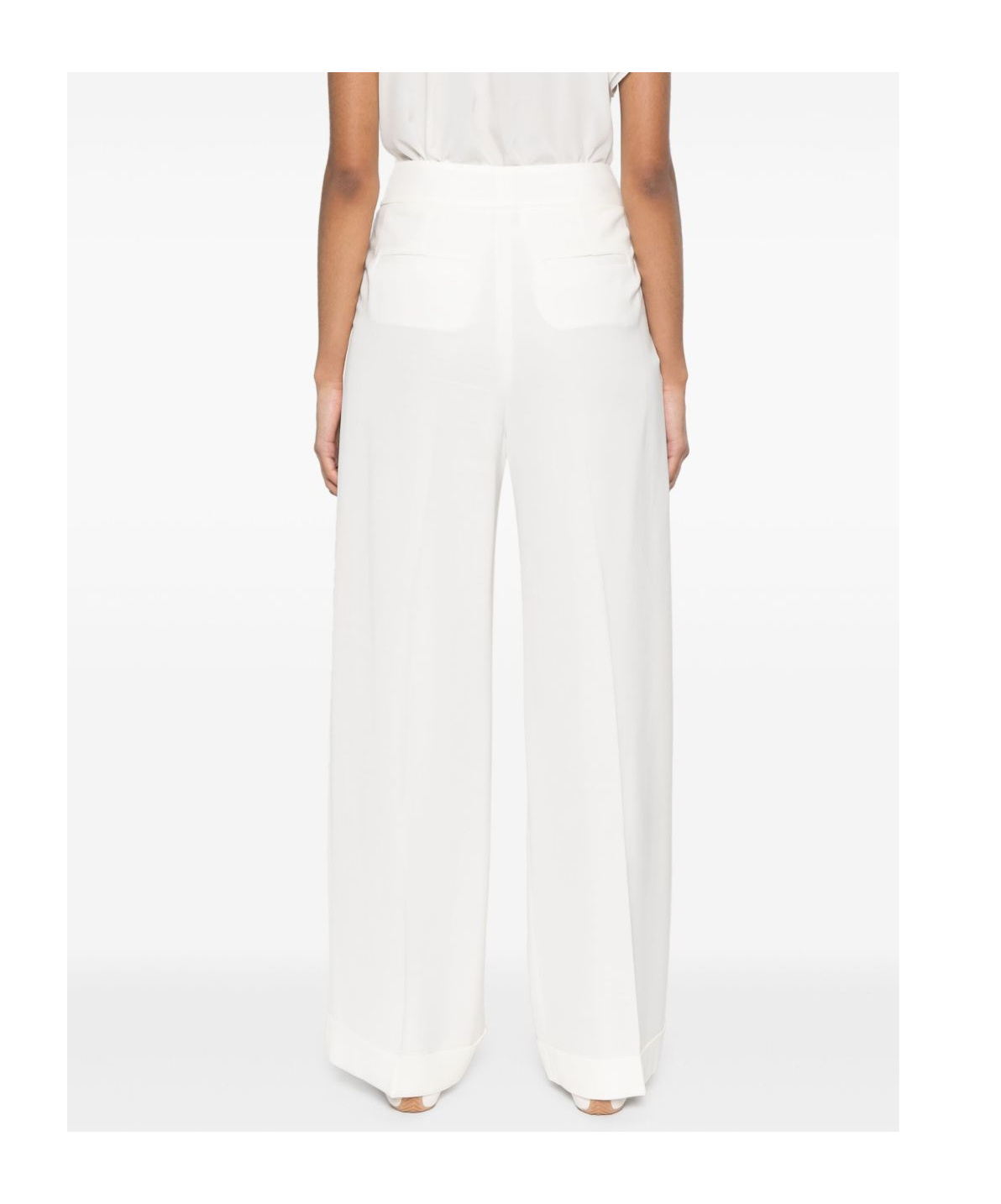 Peserico Cotton Polyester Pants In White