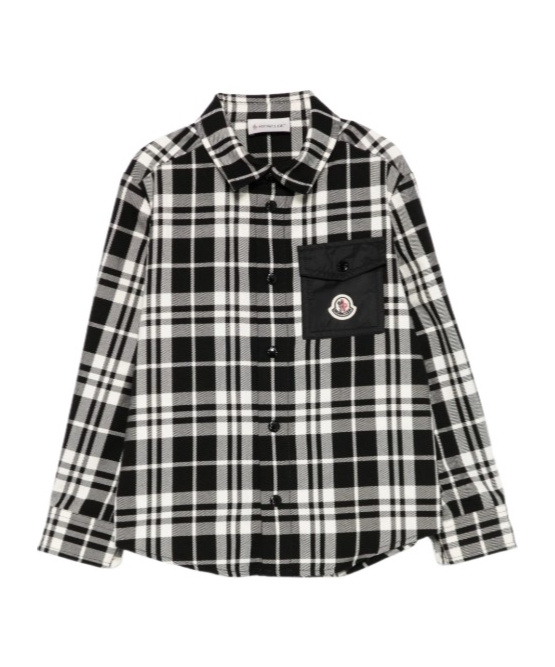 Moncler Checked Patch-pocket Shirt In Black