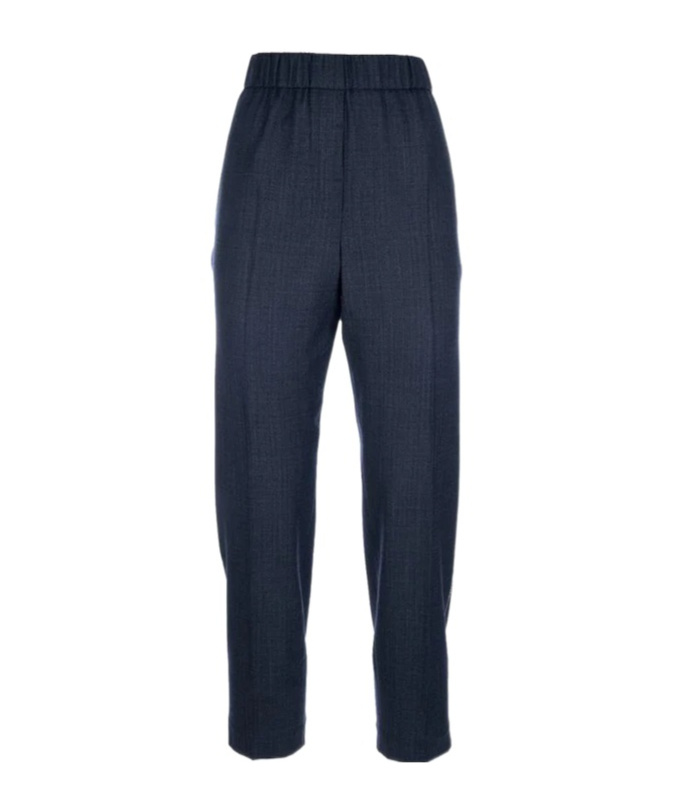 Peserico Wool-blend Trousers In Blue