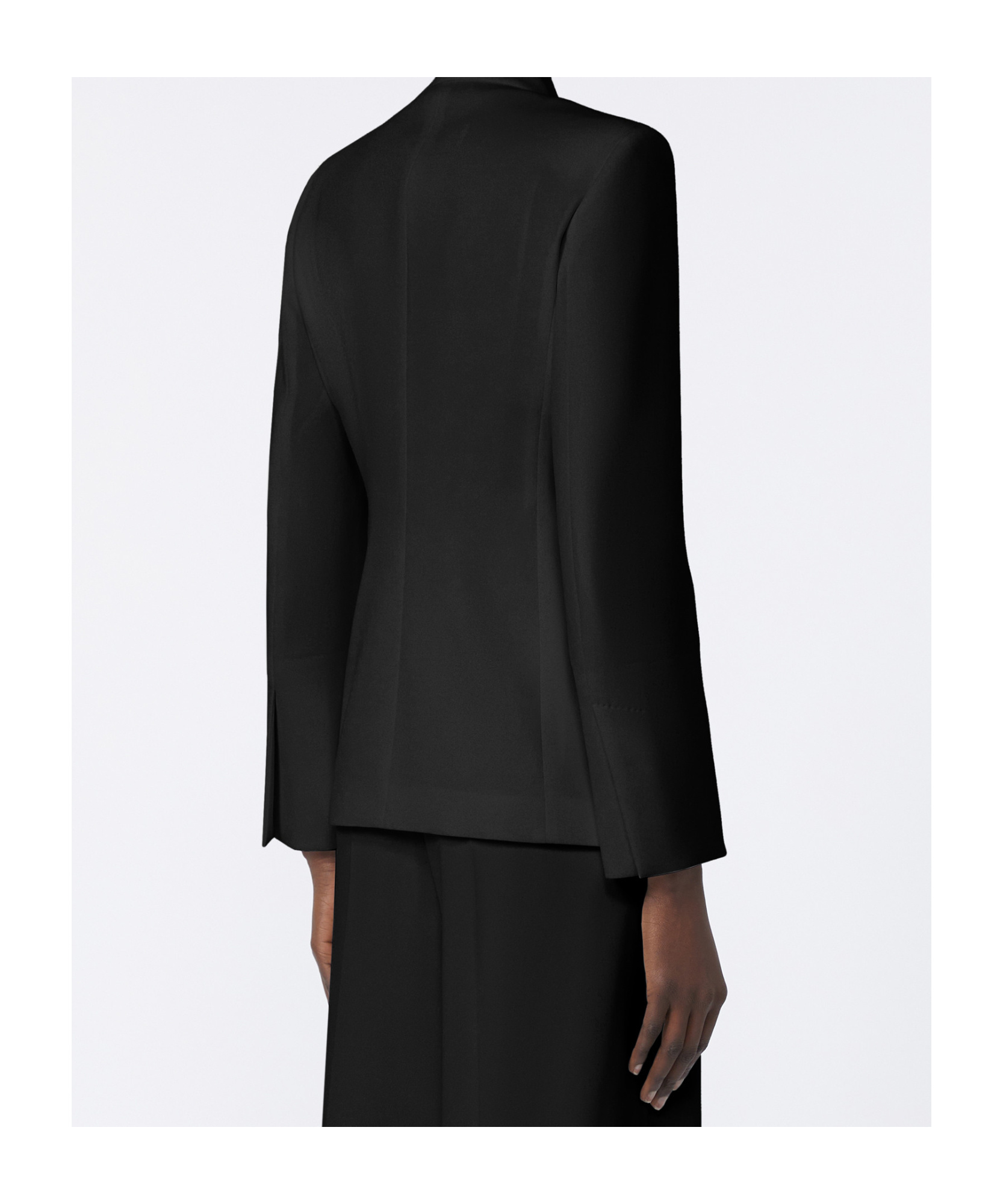 Max Mara Long Sleeve Cady Casual Jacket In Black