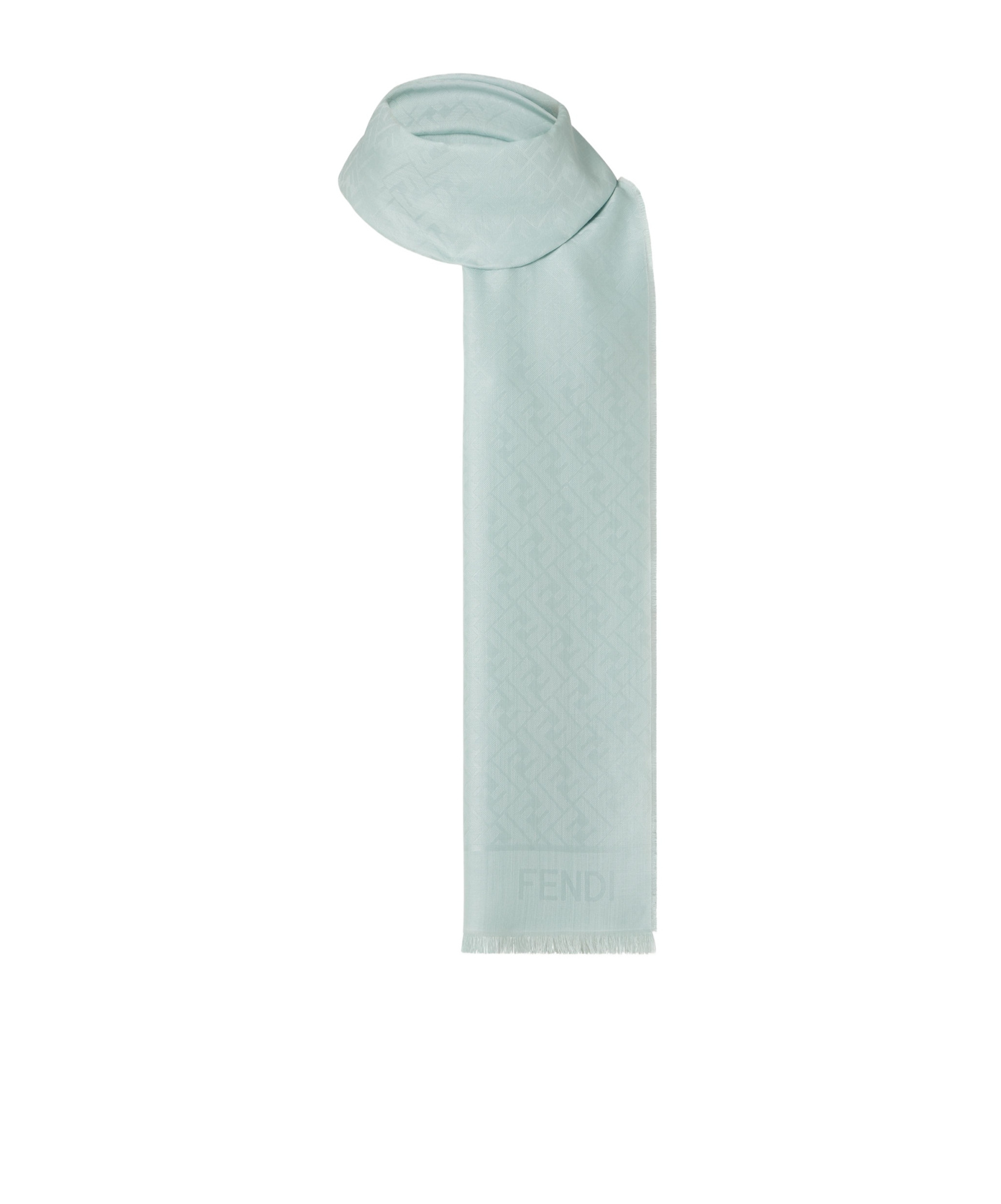 Fendi Monogram-pattern Scarf In Green