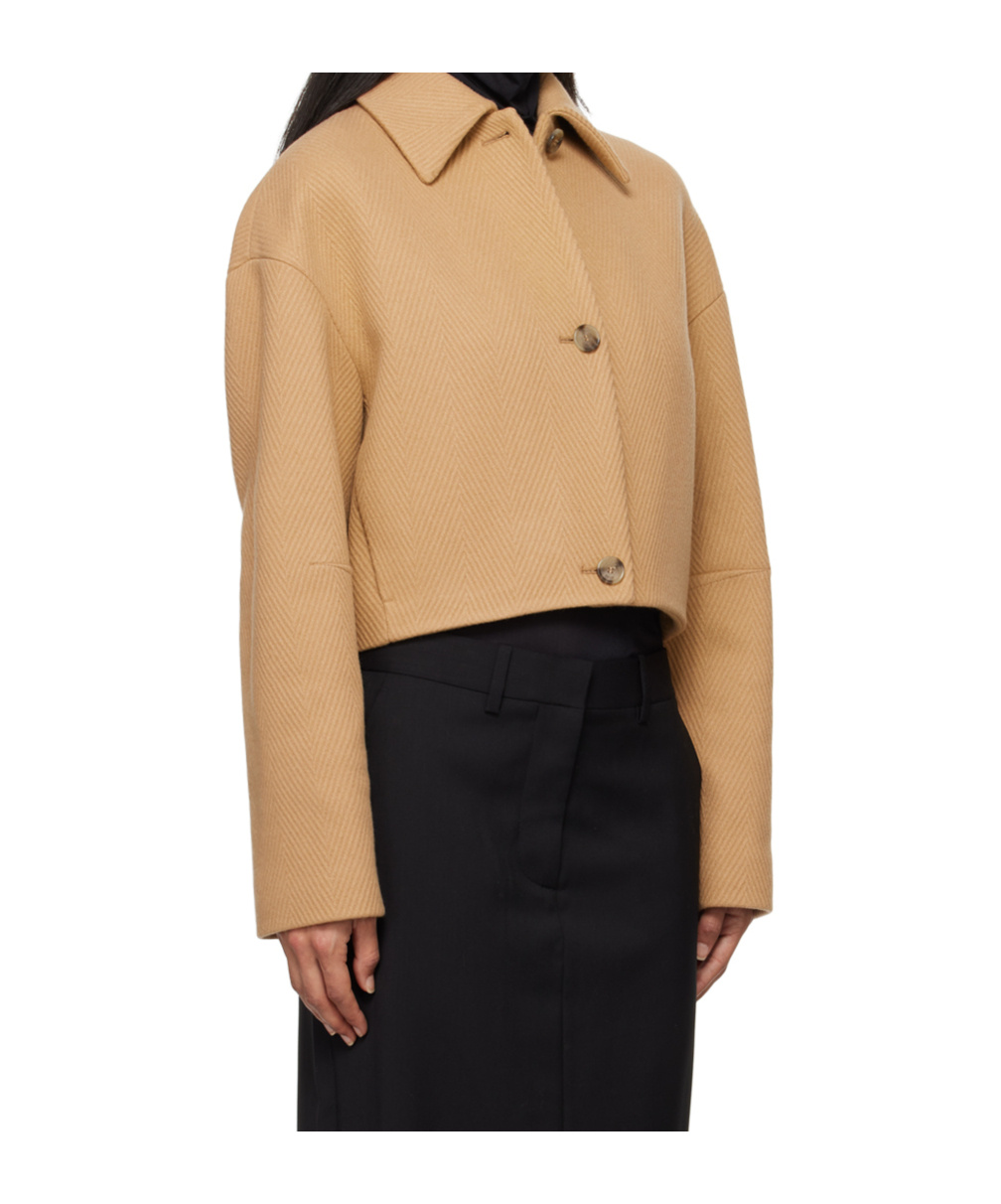 Hugo Boss Beige Herringbone Virgin Wool Jacket