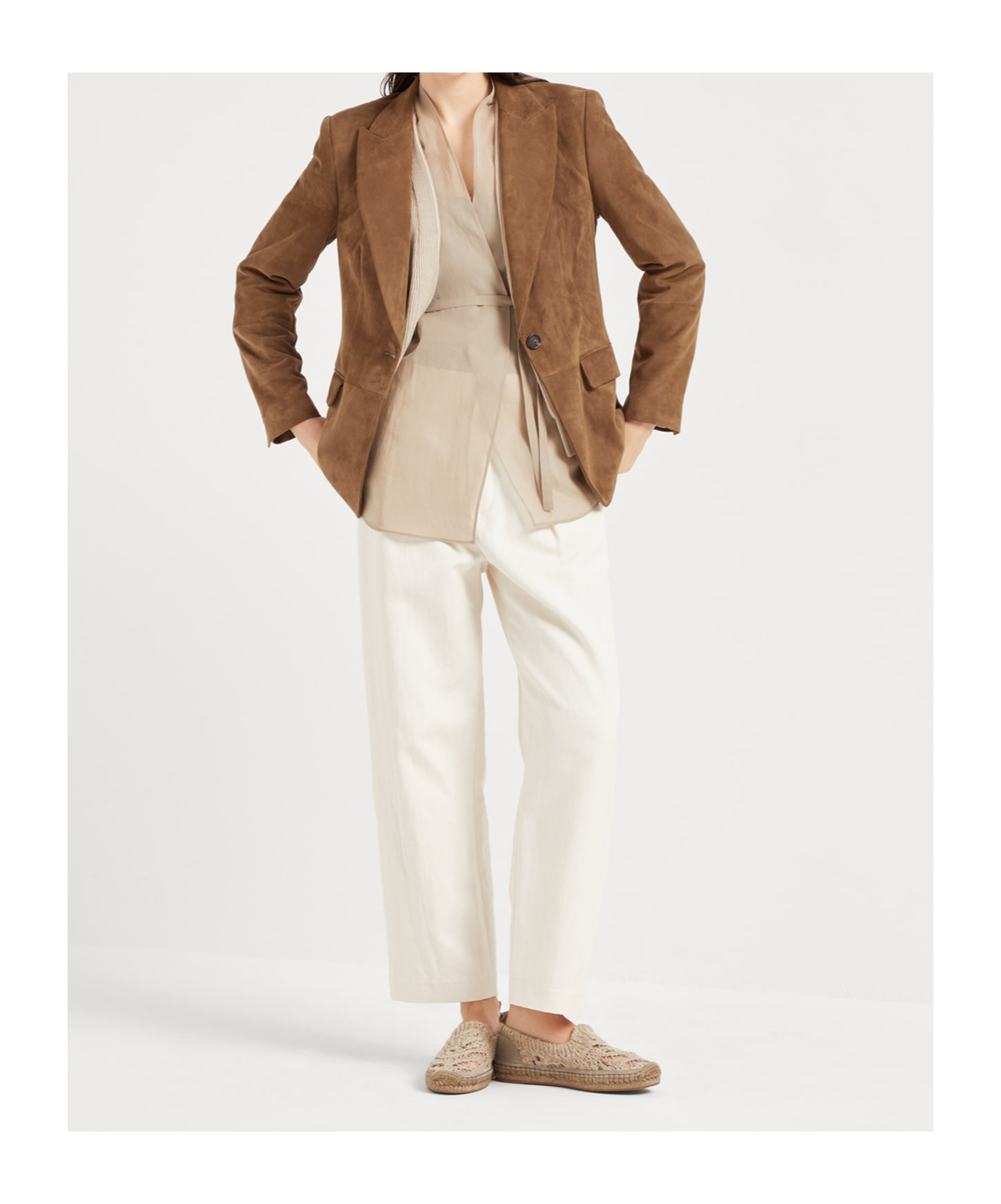 Brunello Cucinelli Leather Jacket In Brown