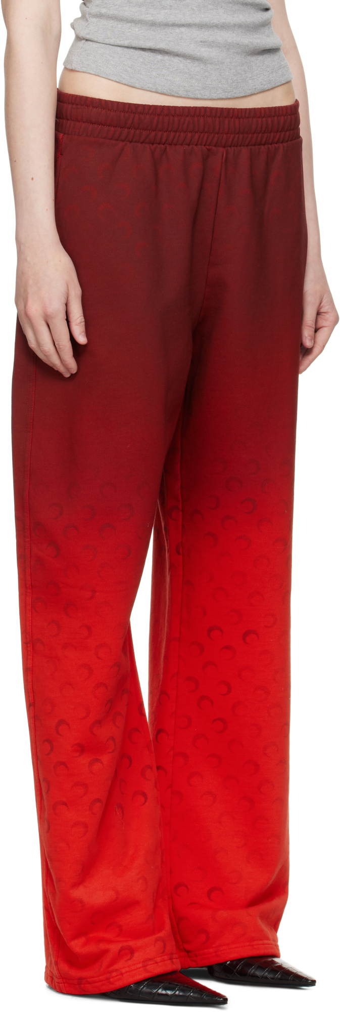 MARINE SERRE RED MOON FADED FLEECE SWEATPANTS