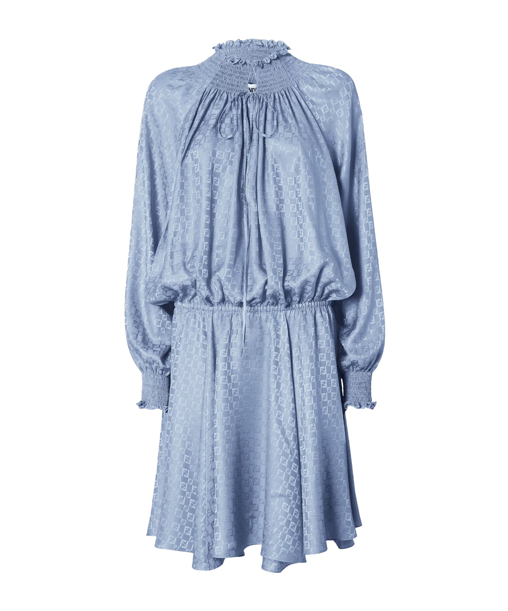 Fendi Blue Silk Jacquard Dress