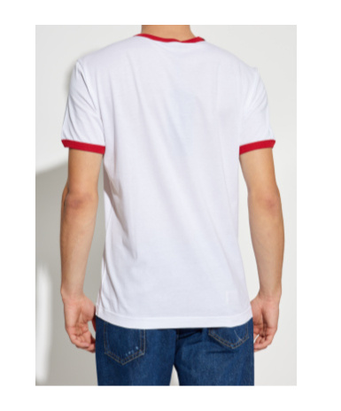 Dolce & Gabbana Graphic Print Crew Neck T-shirt With Contrast Trim In White