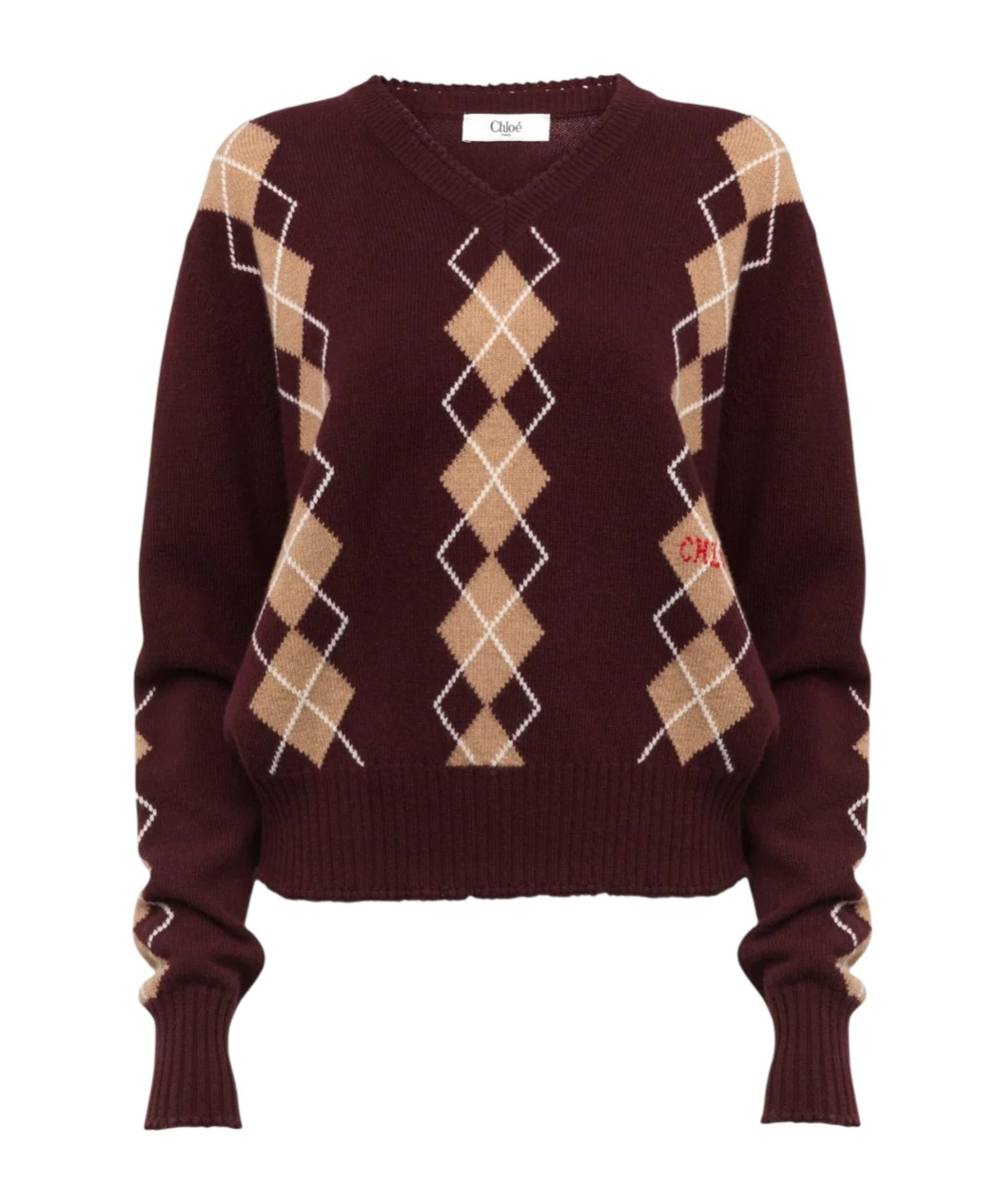Chloé Chloe Argyle-intarsia Wool And Cashmere-blend Jumper In Multi