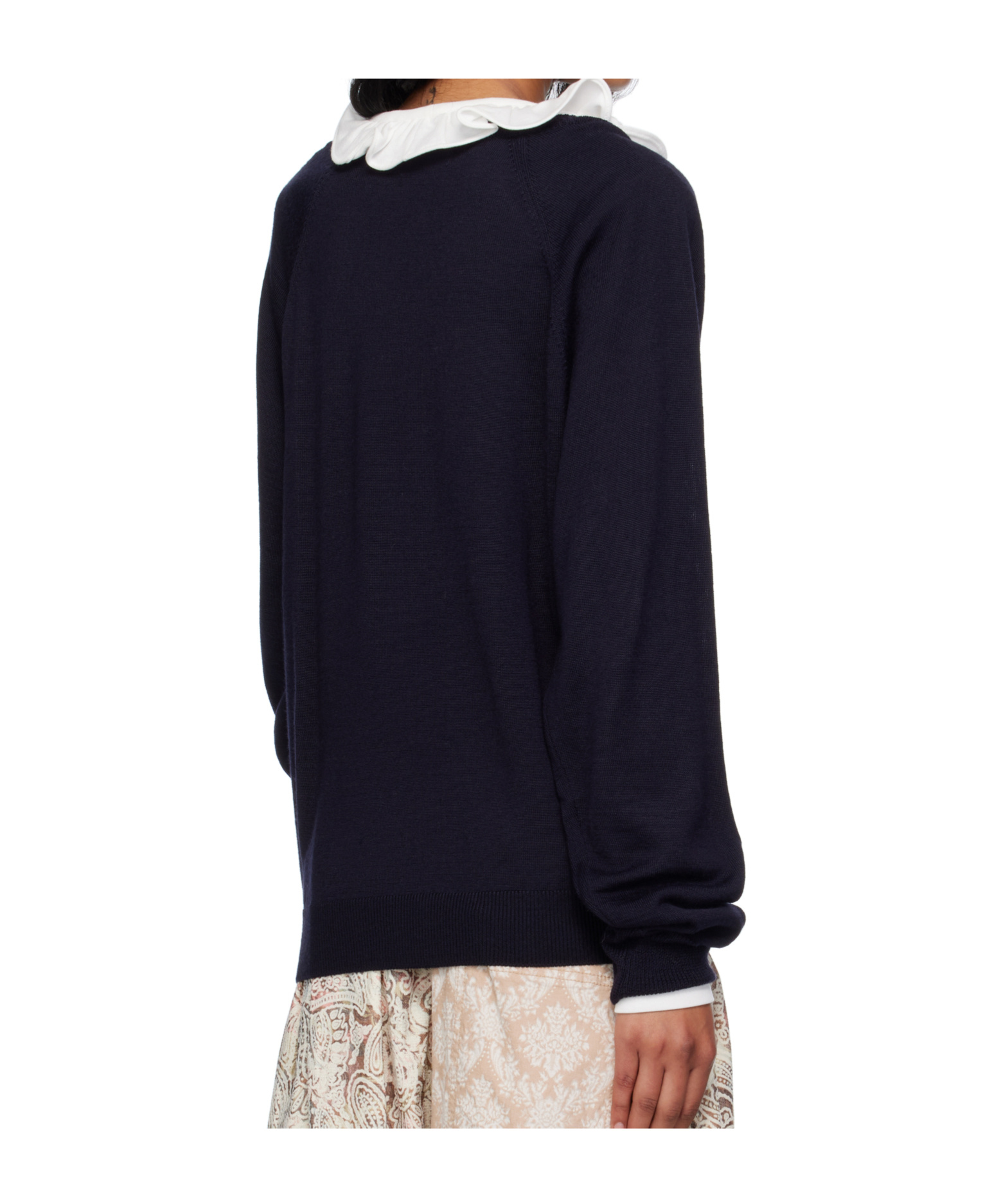 Open Yy Puppy Pattern Knitted Sweater In Blue