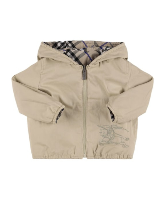 Burberry Childrens Reversible Check Cotton Blend Jacket