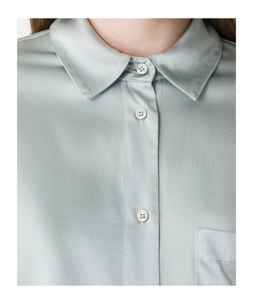 Forte Forte Shirt In Stretch Silk Satin In Gray