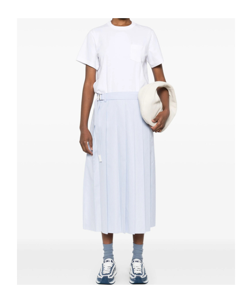 SACAI SACAI POPLIN JERSEY MIDI DRESS