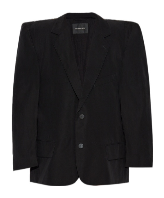 Balenciaga Cut Away Boxy Blazer In Black