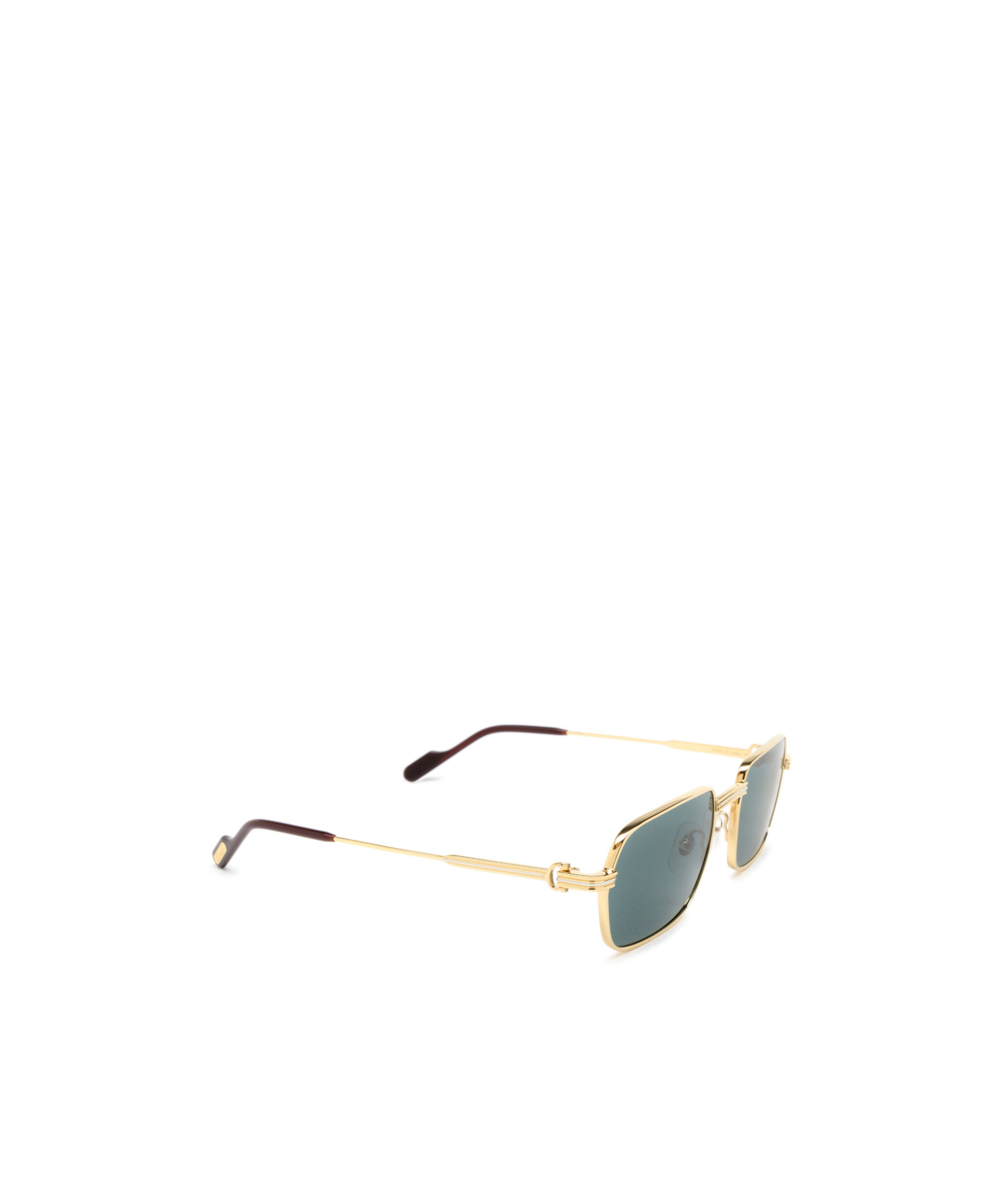 Shop Cartier Rectangle Frame Sunglasses In Green