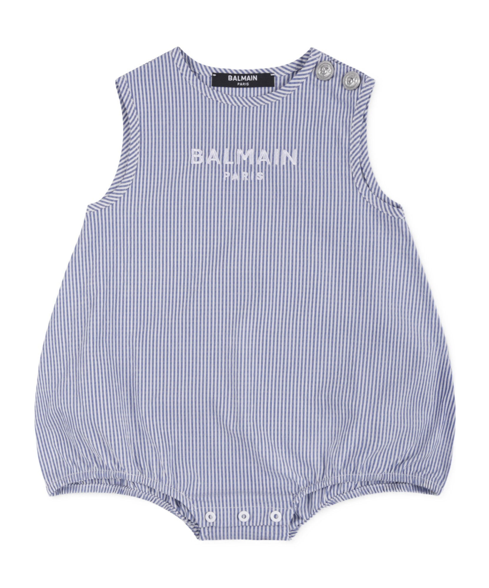 Balmain Striped Sleeveless Romper In Multi