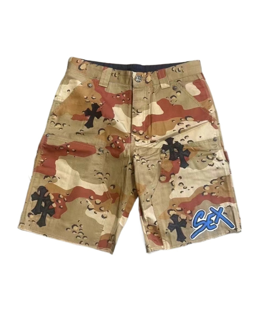 CHROME HEARTS LOGO CAMOUFLAGE SHORTS 