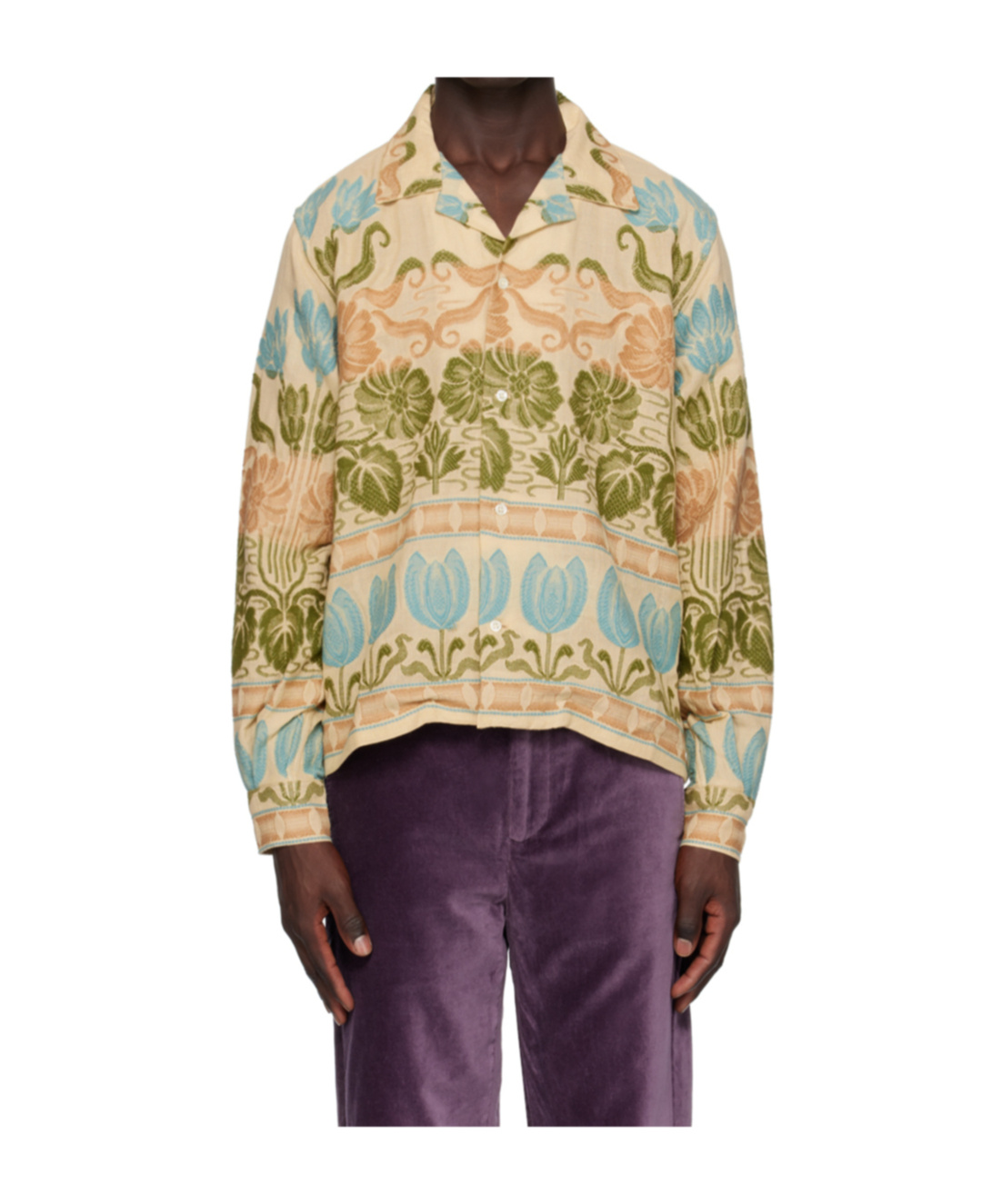 Bode Beige Tulipia Shirt In Nude