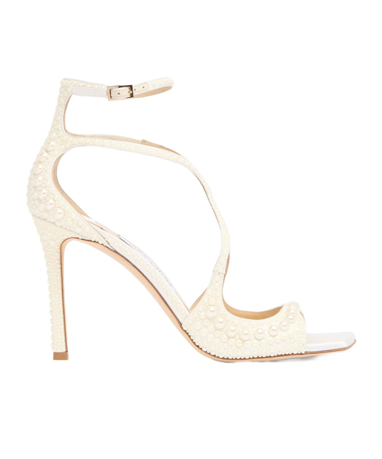 Jimmy Choo Azia 95mm Square-toe Sandals In White