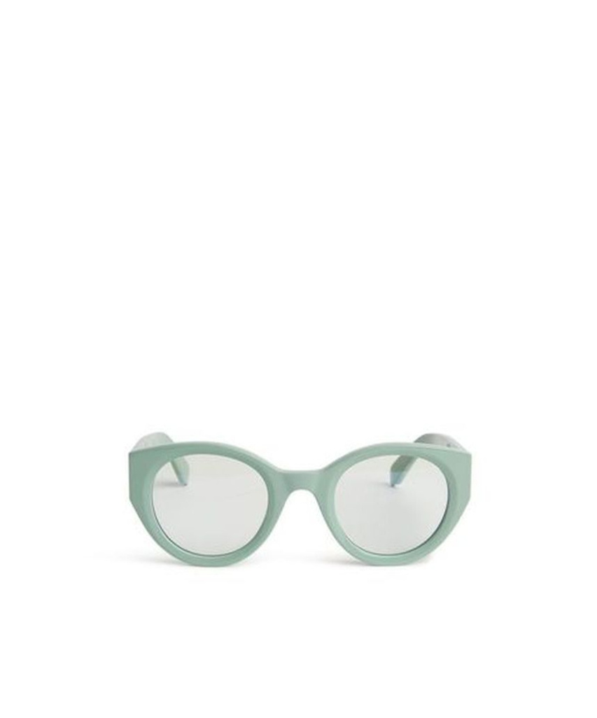 Off-white Round Frame Flat Mirror In Green