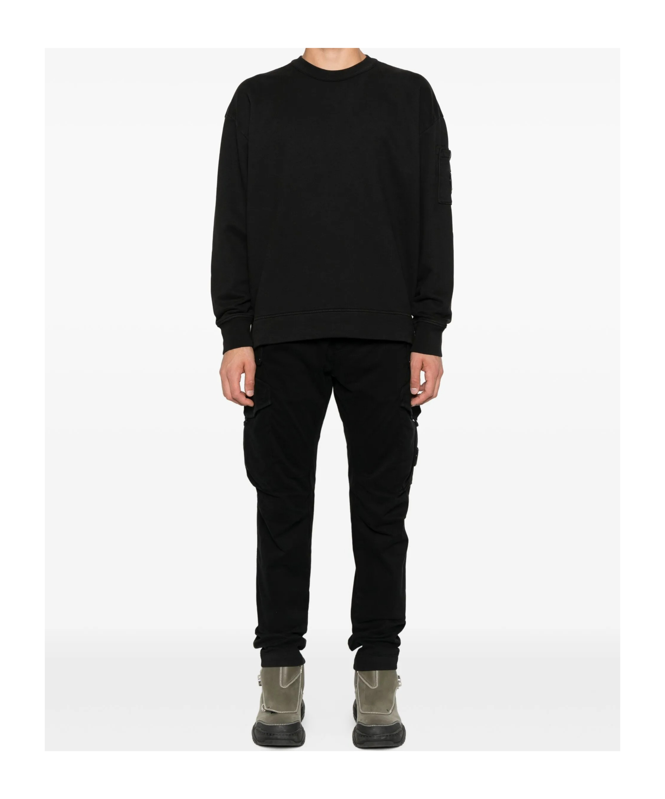 C.p. Company Cp Company Cargo Pant In Stretch Satin In Black