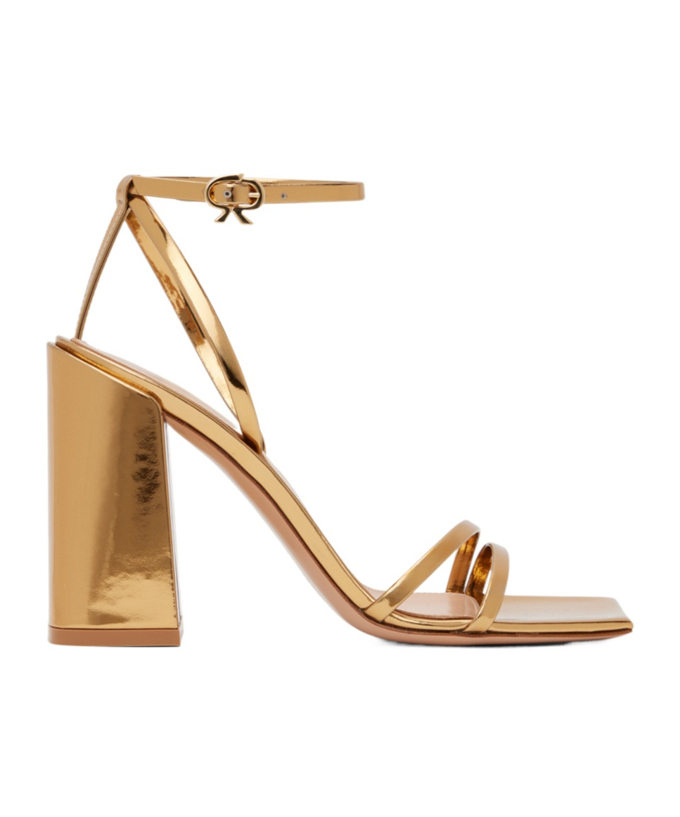 Gianvito Rossi Metallic Open-toed High-heeled Sandals In Nude
