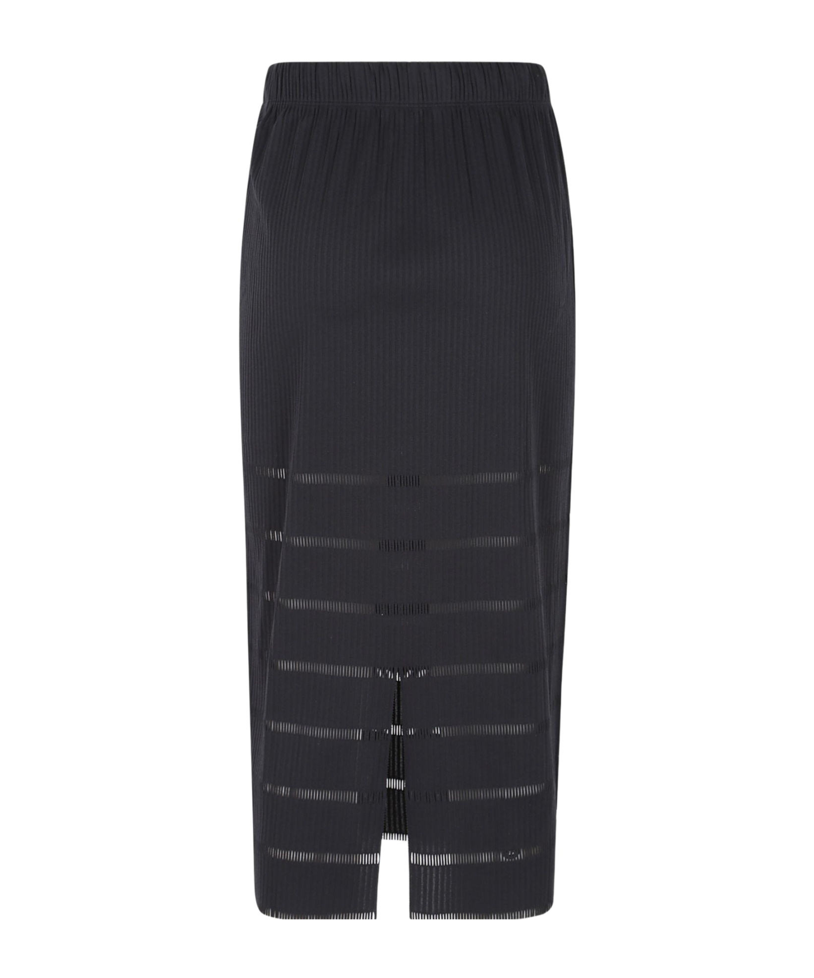 Issey Miyake Elastic Waist Midi Skirt In Black