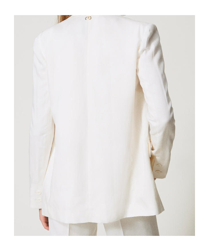 Shop Twinset Single-breasted Blazer In Snow