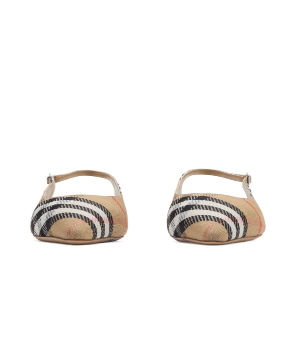 Burberry Check Birdie Slingback Ballerina Flats Women In Sand
