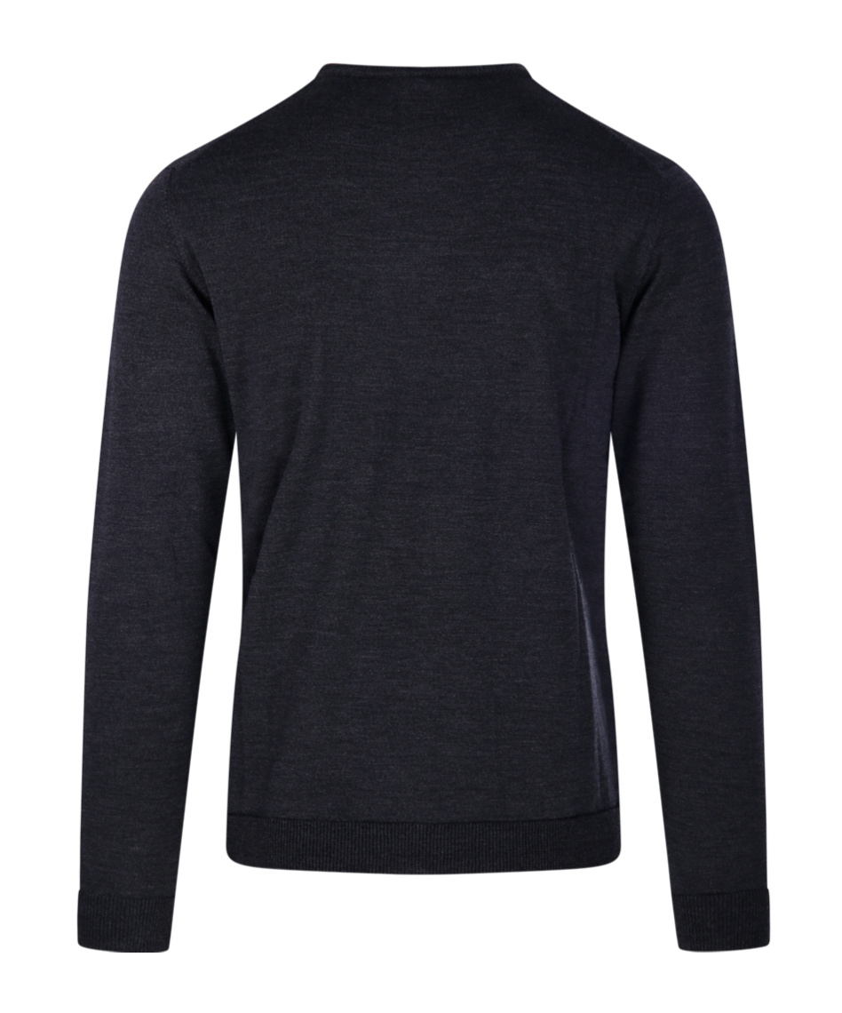 Roberto Collina Ribbed Round Neck Sweater With Long Sleeves In Black
