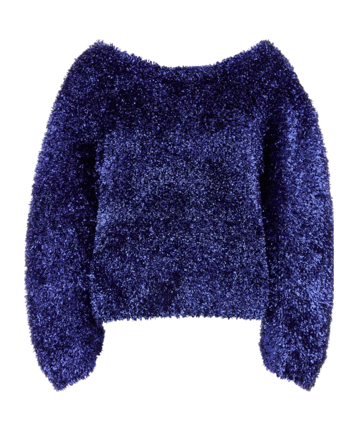 Dries Van Noten Long Sleeved Knitted Sweater In Blue