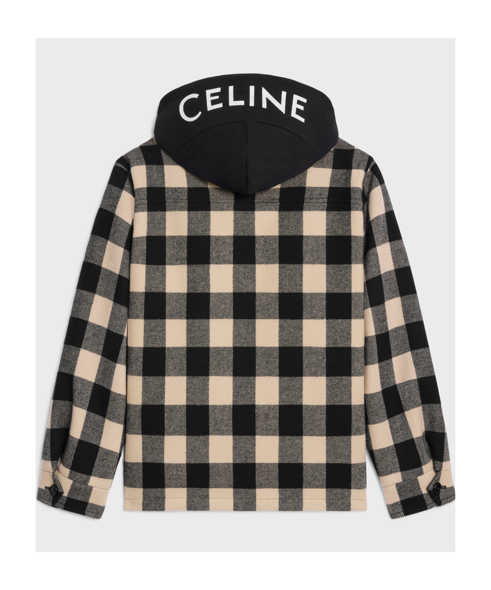 Celine Checked Wool Hooded Cotton Suit In Brown