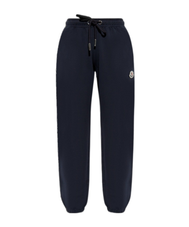 Shop Moncler Logo-patch Track Pants In Blue