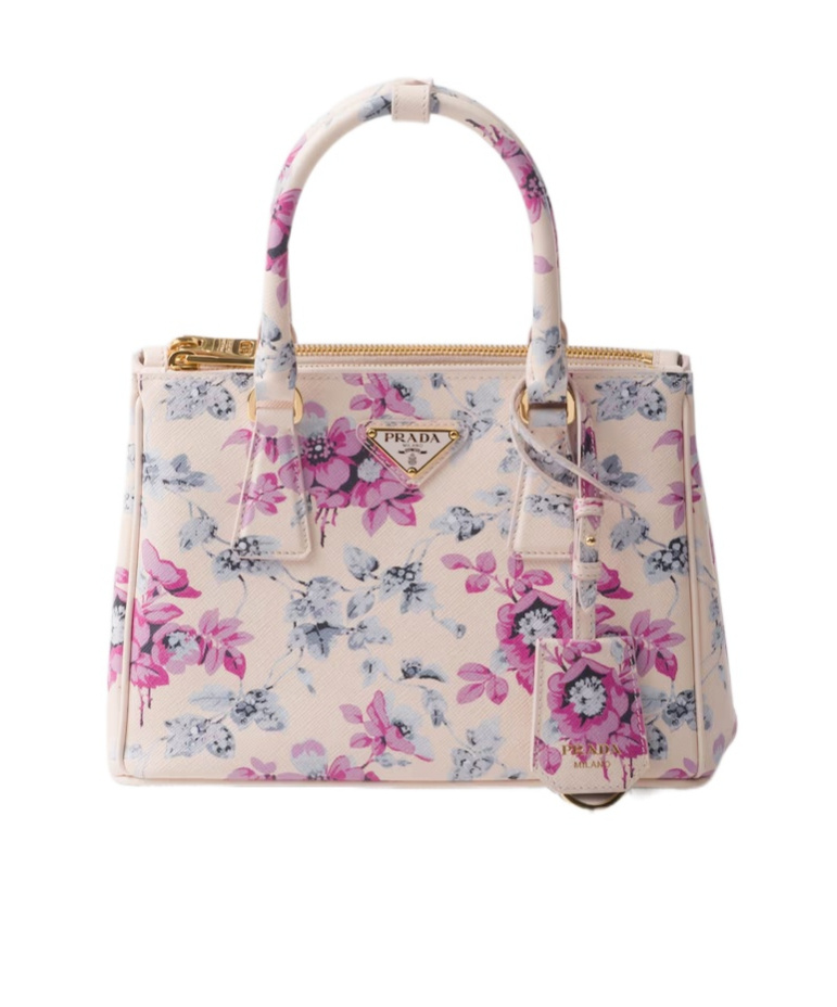 Prada Galleria Printed Saffiano Leather Bag In Begonia Powder
