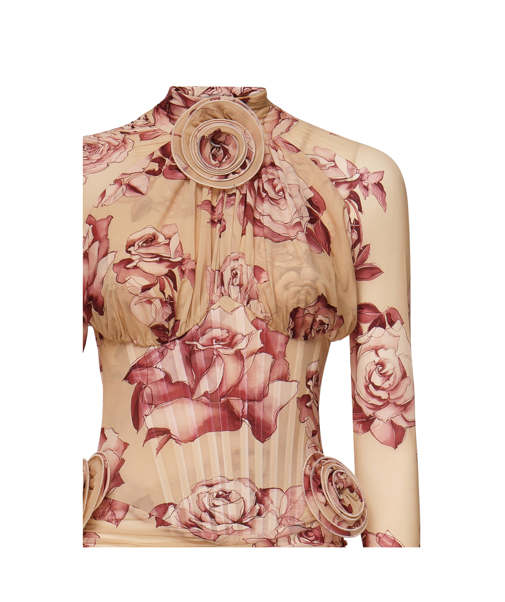 Magda Butrym Magda Burtym Sheer Long Sleeve Bustier Midi Dress