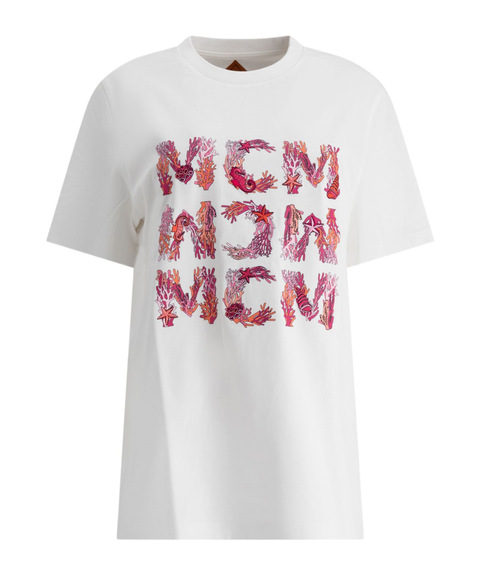 Mcm Crew Neck Graphic Print Short Sleeves In White