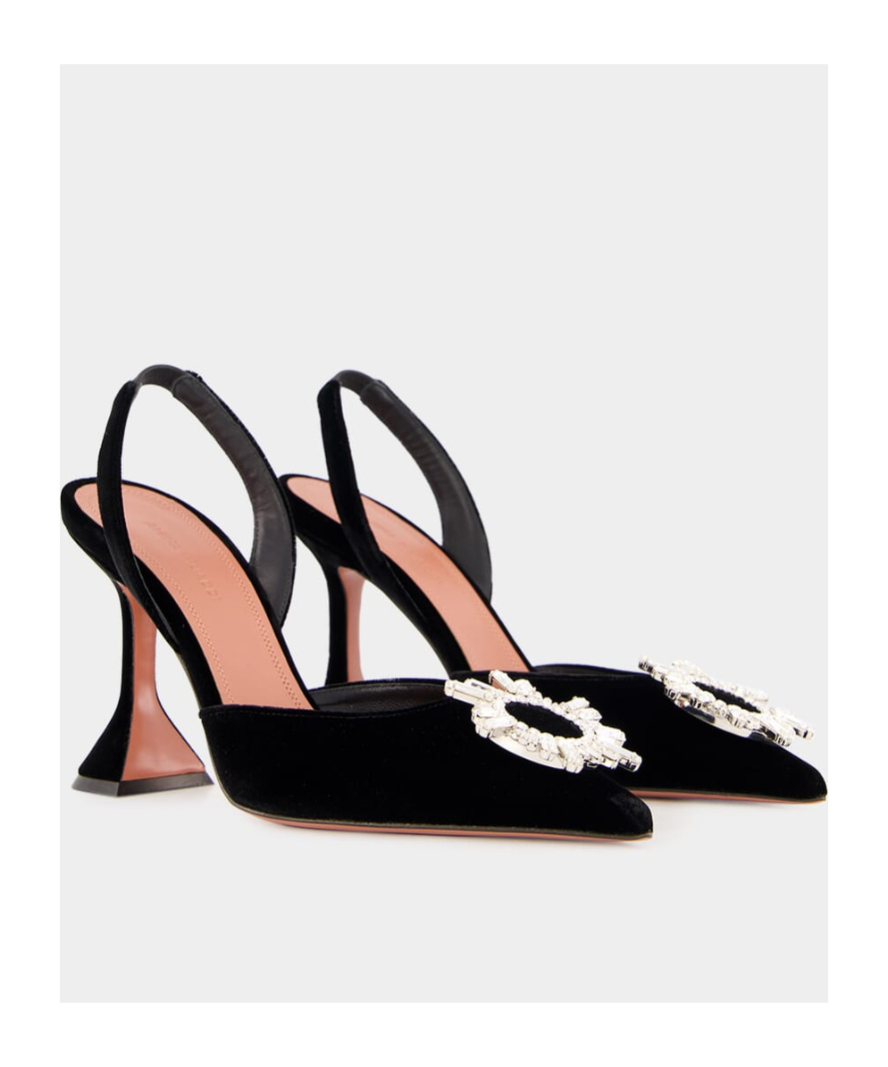 Amina Muaddi Velvet Pumps In Black