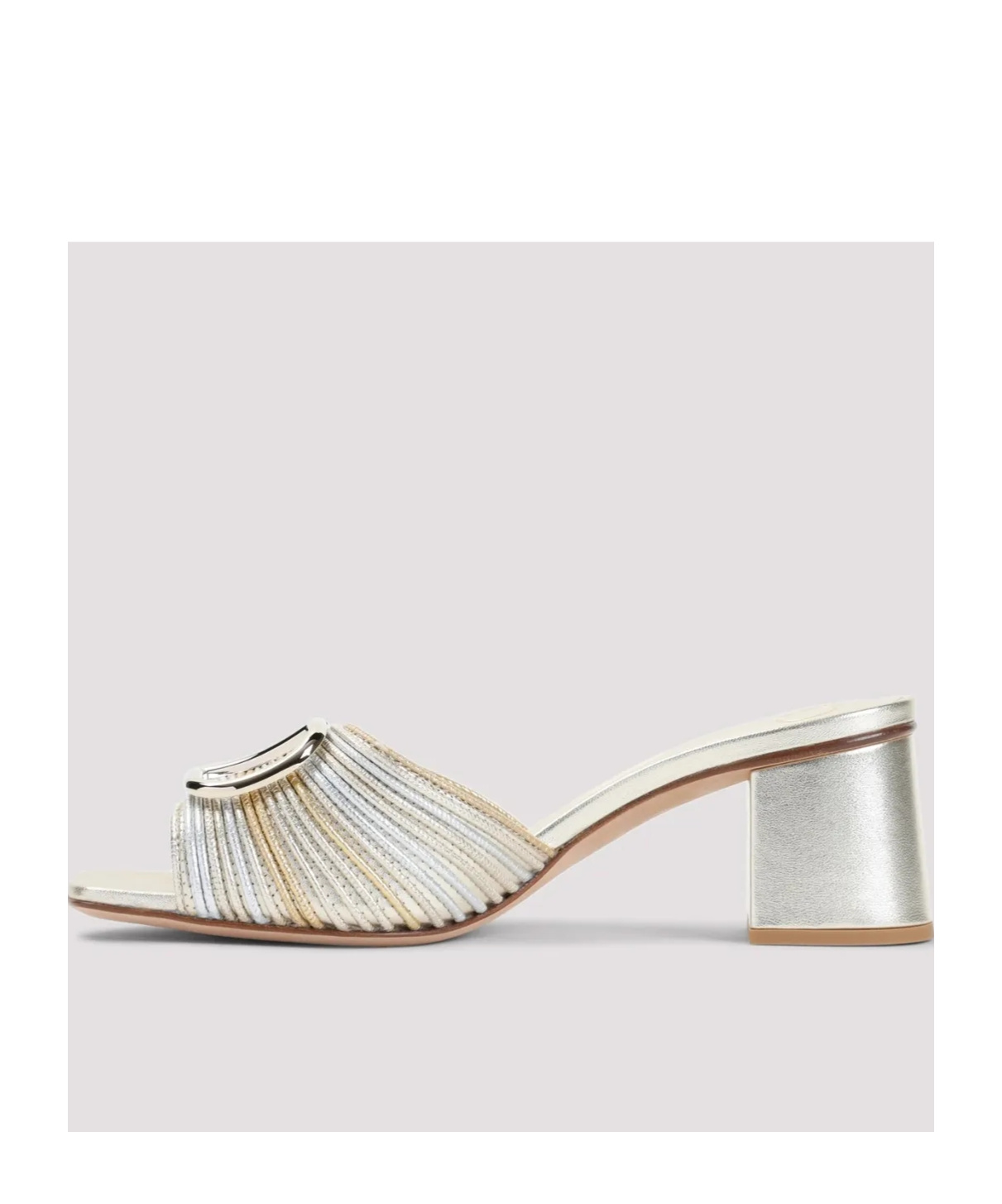 Valentino 60mm Vlogo Sandals In Silver Platinum Bronze