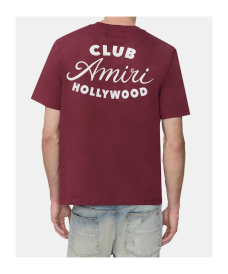 Amiri Club Tee In Burgundy