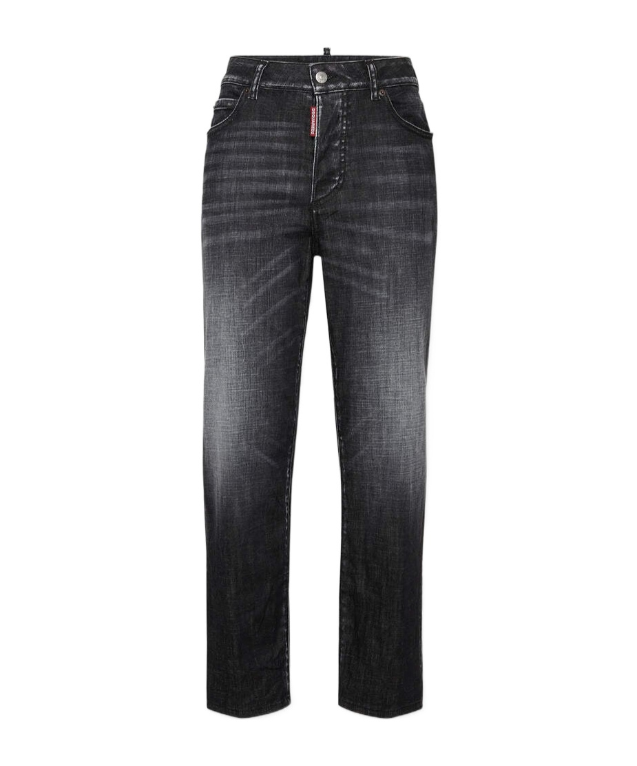 Dsquared2 Straight-leg Jeans With Faded Effect And 5 Pockets In Black